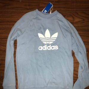BABY BLUE ADIDAS SWEATER